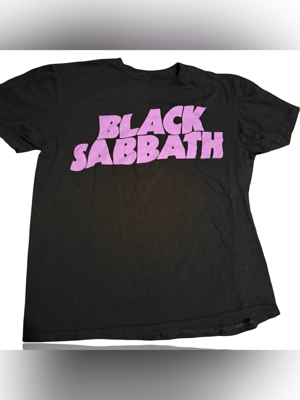Black Sabbath T-Shirt Unisex Size M Black Purple Logo Graphic Band Tee